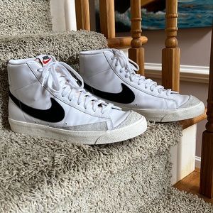 Men’s white Nike Blazers, size 10 1/2 high top sneakers